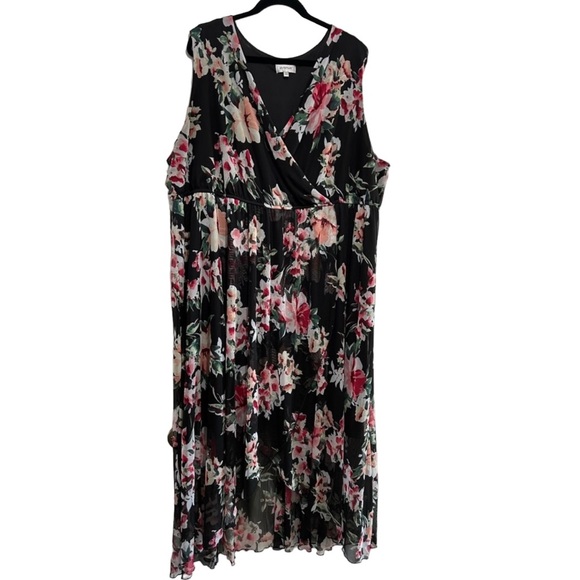 Avenue Dresses & Skirts - AVENUE hi lo BLACK floral plus size sleeveless dress plus size women 18/20 (2X)